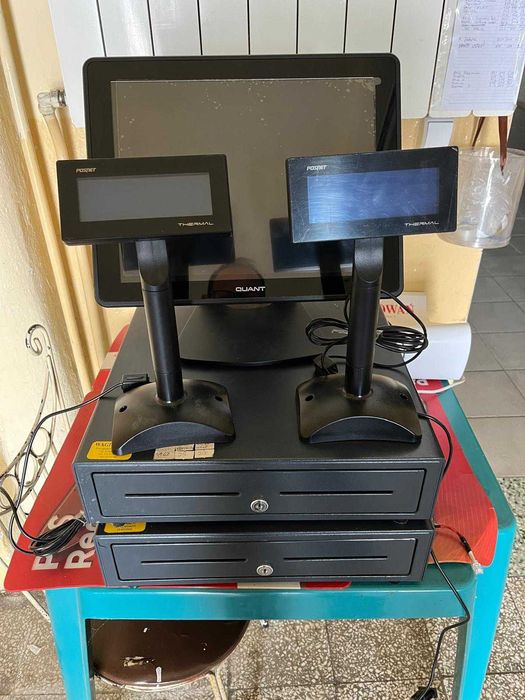 Kasa Pos dotykowy +2 szuflady +2 wyswietlacze