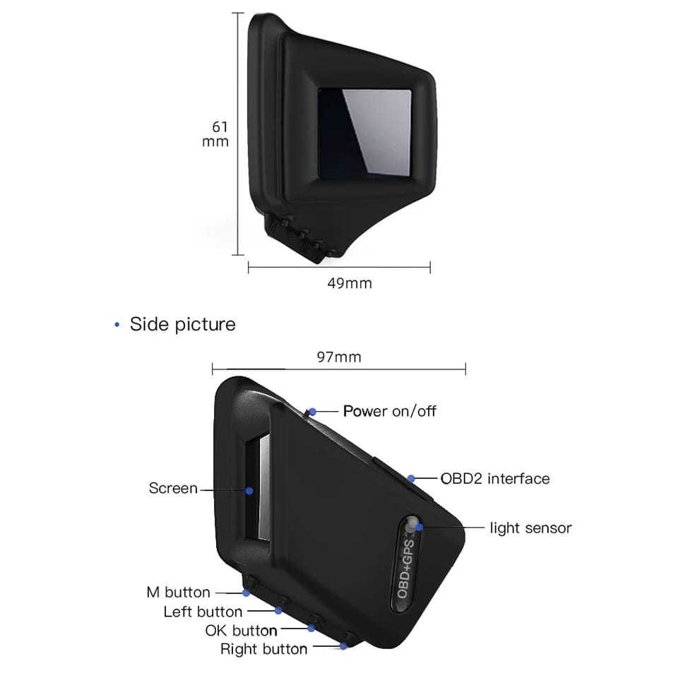 Manometro/Computador/Display OBD+Bussola