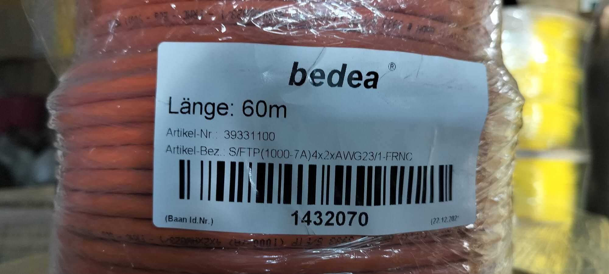 Kabel sieciowy S/FTP kat.7 skrętka 4X2XAWG23/1-FRNC 60M- na szpulce
