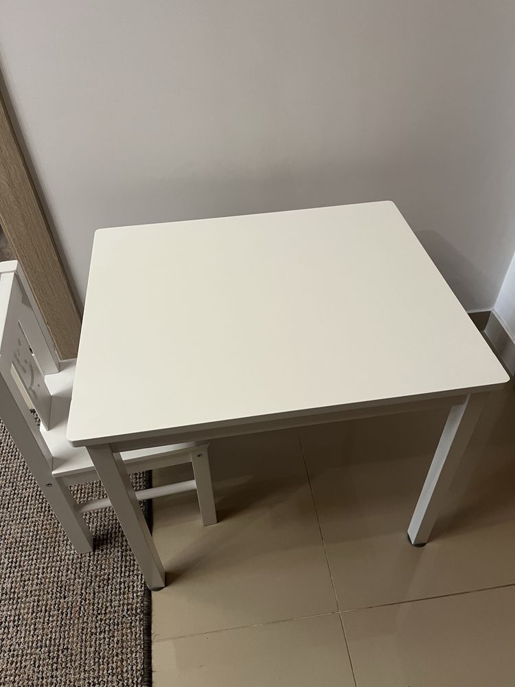 Stolik i krzeslo ikea kritter bialy