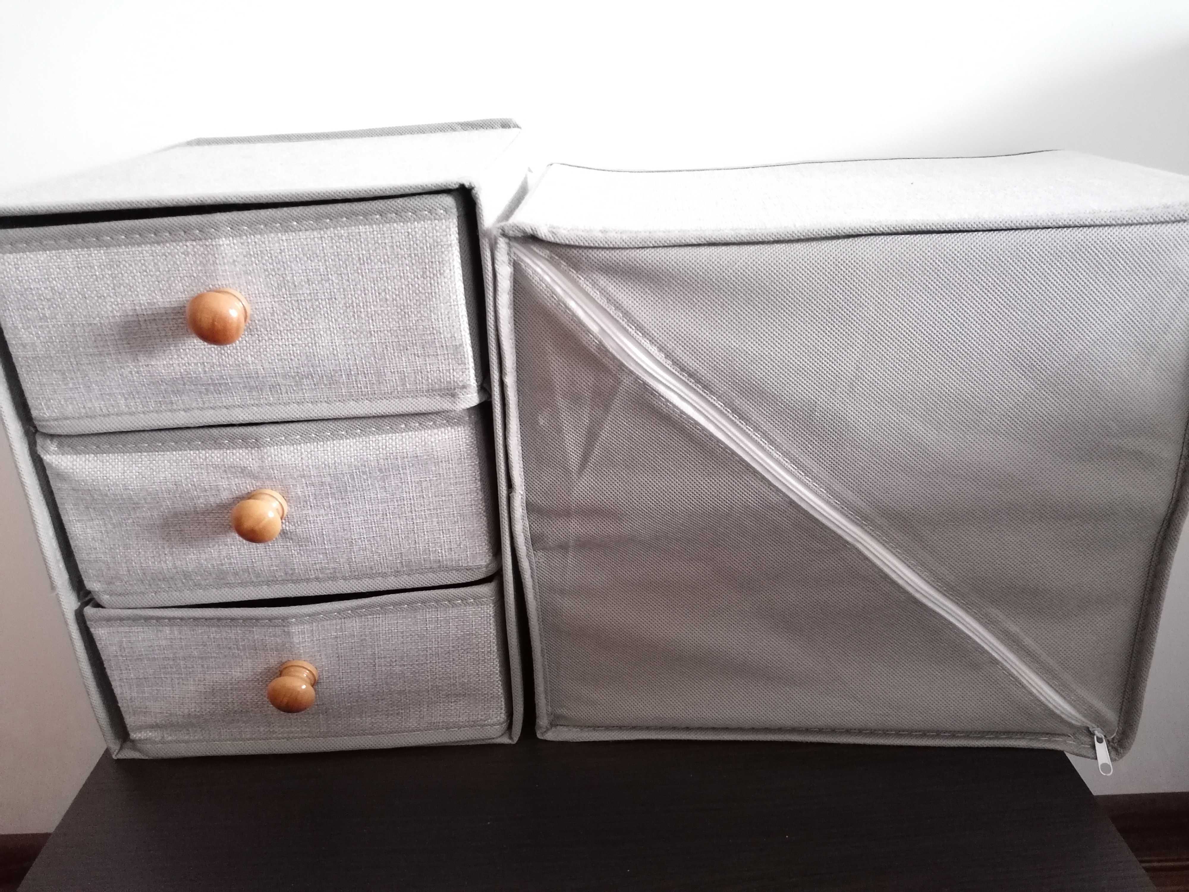 Składany organizer z szufladami, z tkaniny
