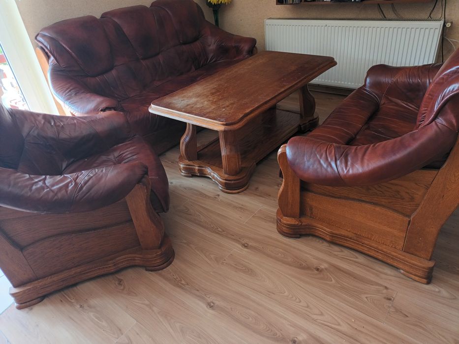 Sprzedam komplet wypoczynkowy skórzany 3+2+1