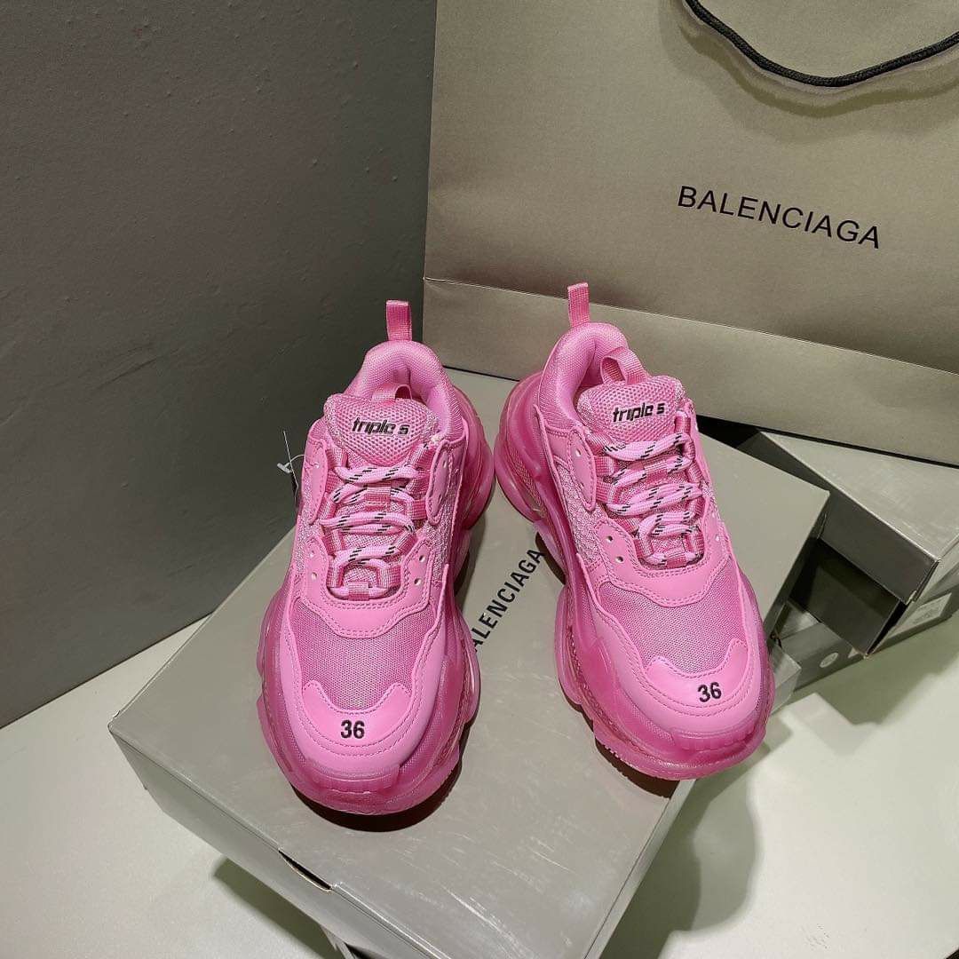 Balenciaga Triple S cukierków roz skóra naturalna zestaw