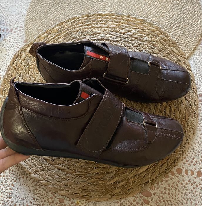 Мокасини черевики туфлі шкіряні шкіра натуральна Prada