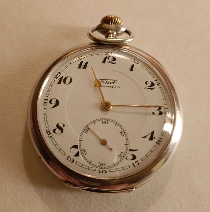 Zegarek kieszonkowy TISSOT Antimagnetic srebro 800