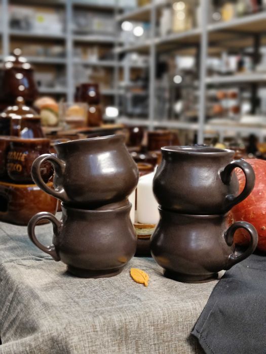 Kubki kamionkowe z uchem do grzańca / grzanego wina 300 ml - OUTLET