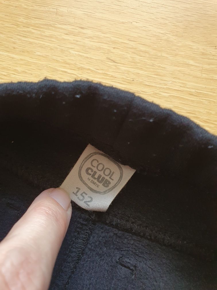 Spodnie legginsy dziewczęce mięsiste dopasowane czarne Cool Club 152