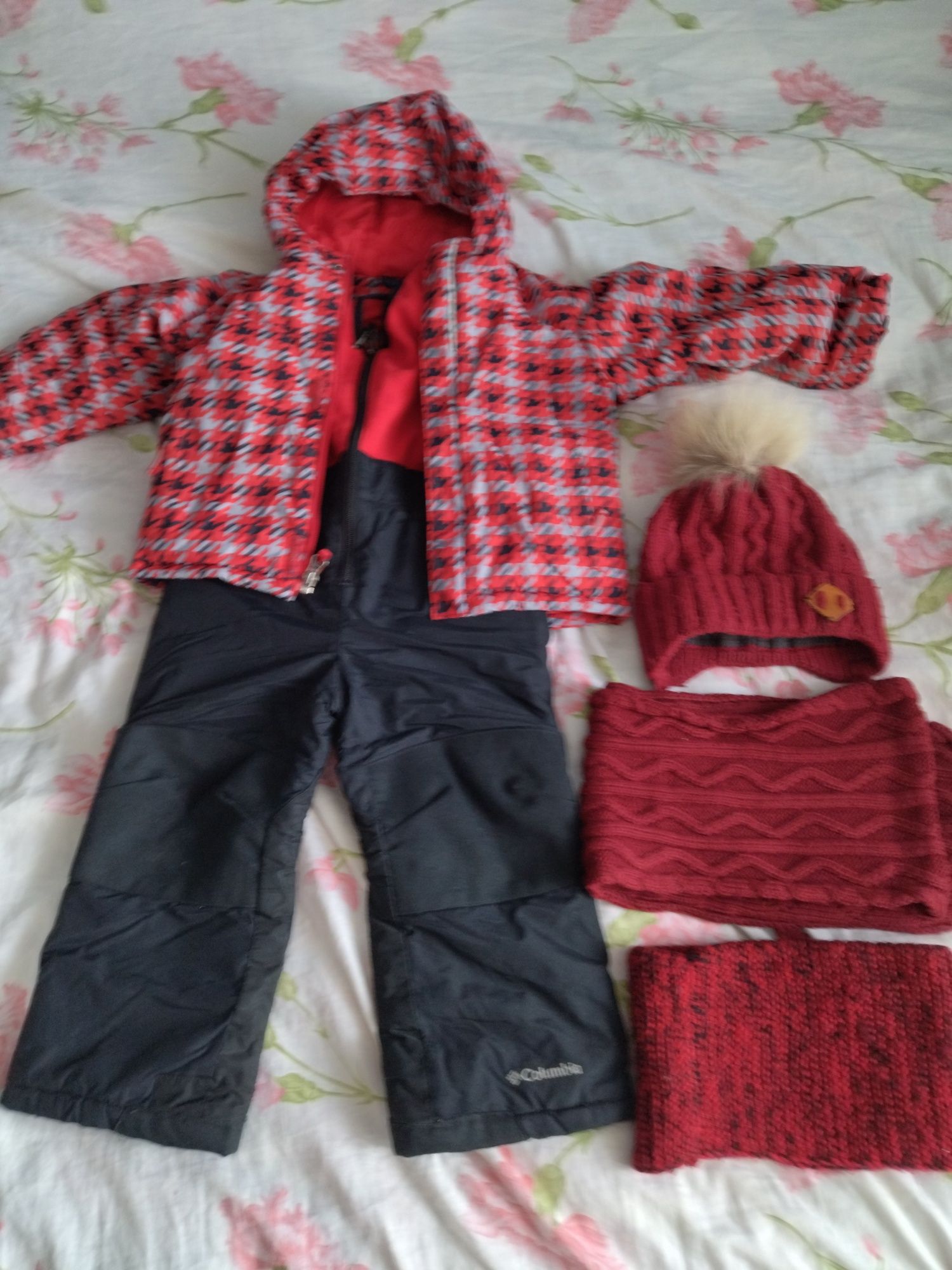 Детский Комбинезон Коламбия 3Т с набором (шапку, снуд, шарф)