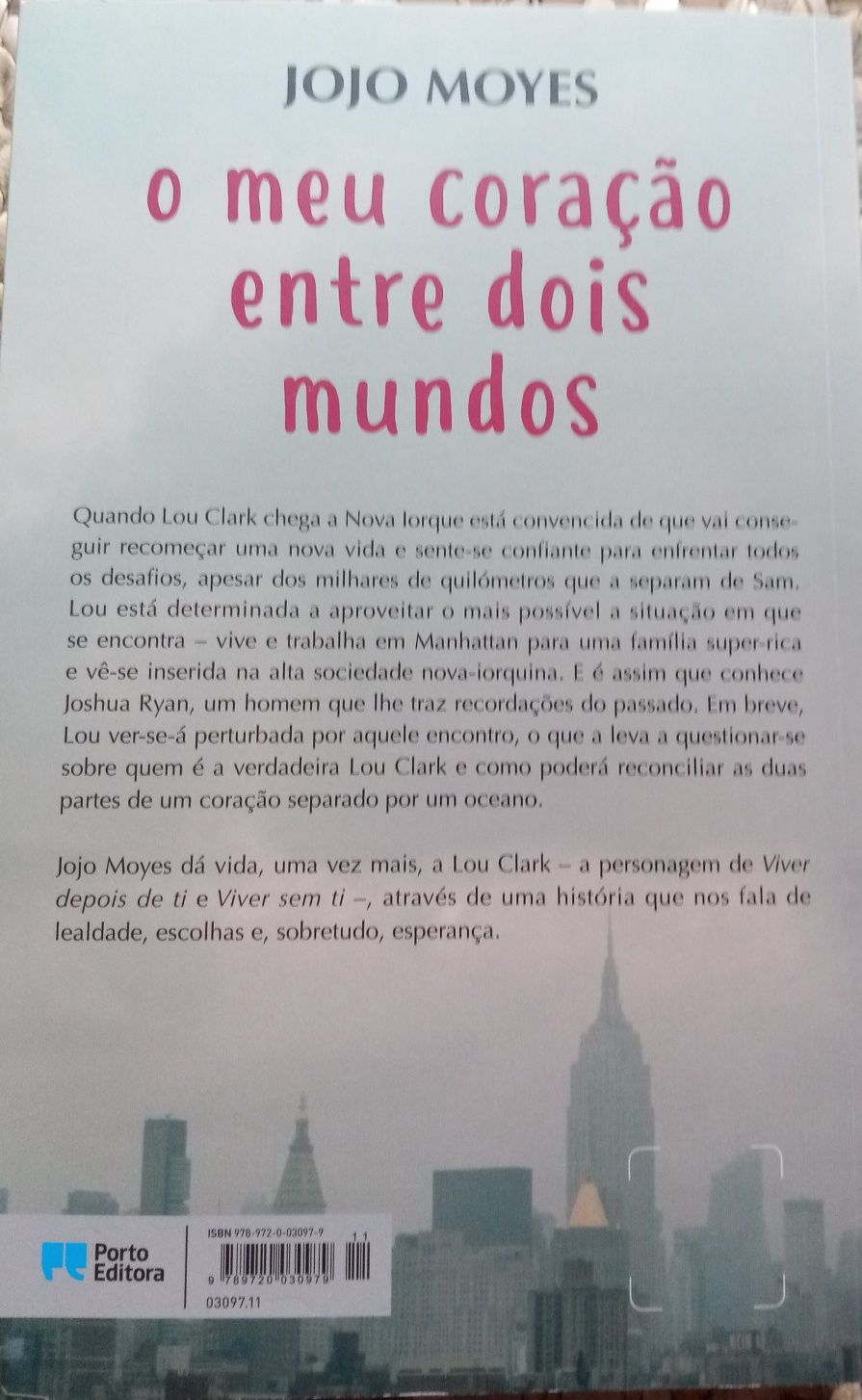 Livro de Jojo Moyes "O Meu Coração entre Dois Mundos"