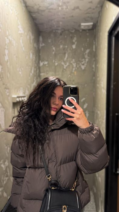 Пуховик зимовий новий колір шоколад