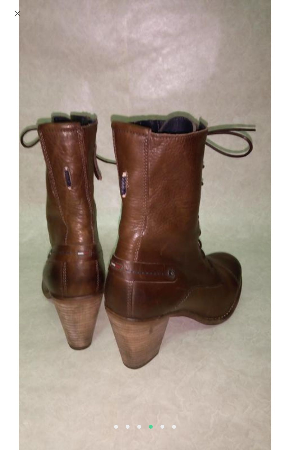 Tommy Hilfiger 40 женские ботинки кожаные коричневые на шнуровке