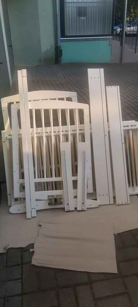 Łóżeczko kolyska + szuflada białe 120×60  Klupś