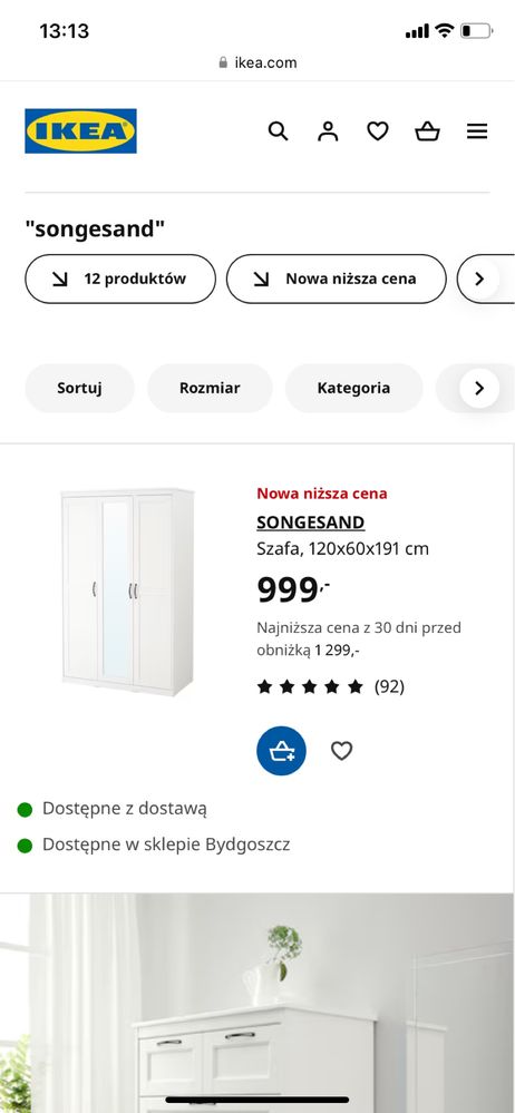 Szafa ikea Songesand