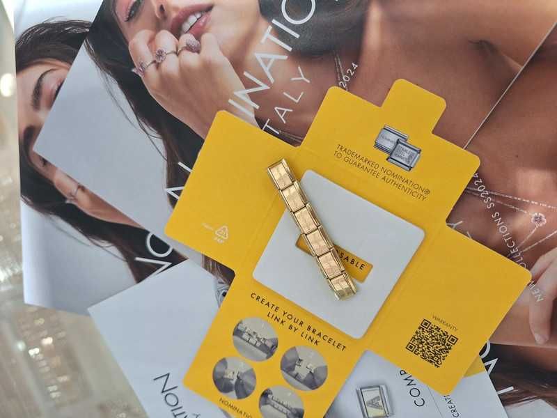 Ogniwa do bransoletki Nomination, Maybeme złote + opakowanie