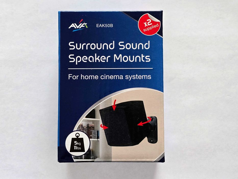 Komplet 2szt. Uchwyt głośnikowy ścienny Surround 5kg AVF EAK50B SONOS