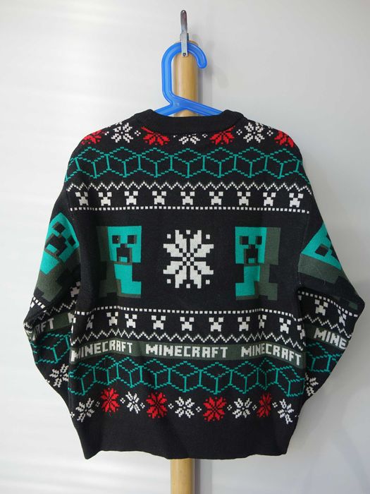 Dzianinowy sweter świąteczny z motywem Creeper Minecraft Zara r.122