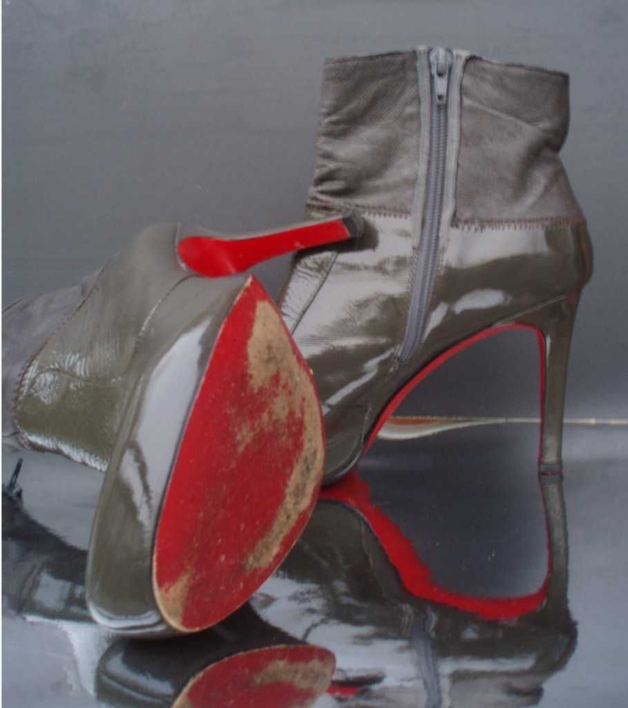 MONNARI BOTKI r.40 czerwona podeszwa, skórzane