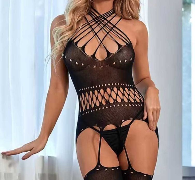 B004 seksowna bielizna bodystocking body komplet erotyczny XS/3XL