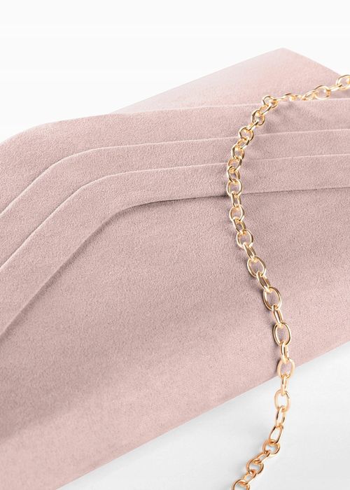 B.P.C kopertówka jasny pudrowy róż ze złotym łańcuszkiem