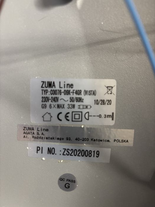 Zuma Line C0076-06K-F4GR VISTA plafon lampa sufitowa chrom 50cm