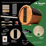Sauna beczka ogrodowa do złożenia samodzielnego montażu DIY