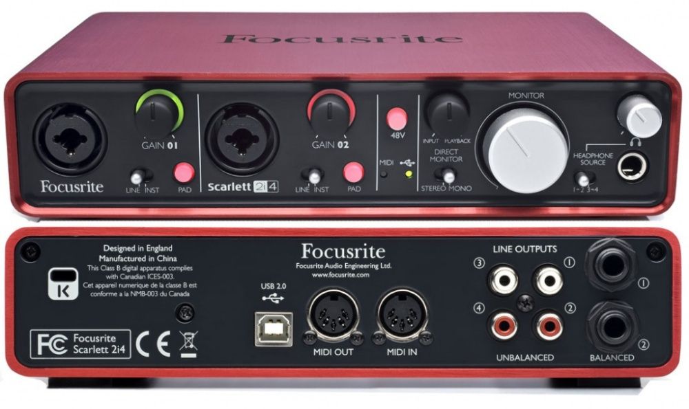 Focusrite Scarlett Solo, 2i2, iTrack, 2i4, 6i6, 18i6, 18i8, 18i20