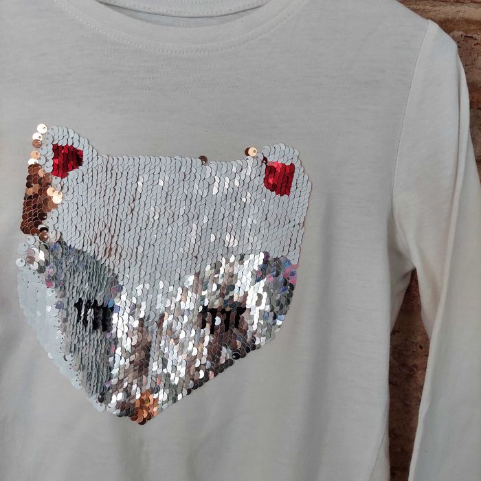 zestaw 2x bluzka bawełniana koszulka długi rękaw 122 128