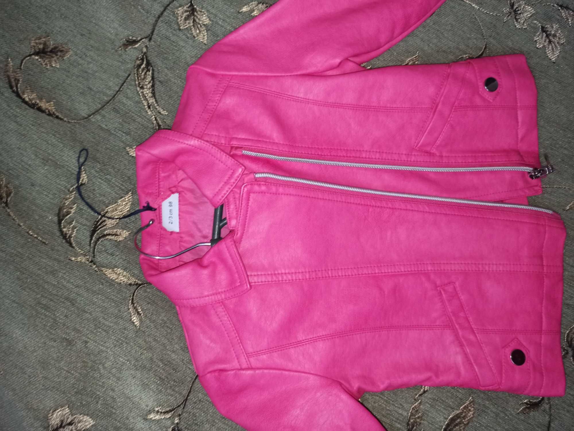 Косуха рост 98 розовая кожаная куртка кожанка blukids курточка жакет