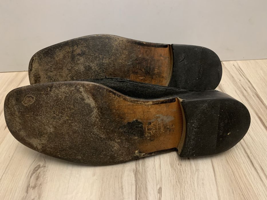 Loake skórzane mokasyny męskie skóra zamsz 43