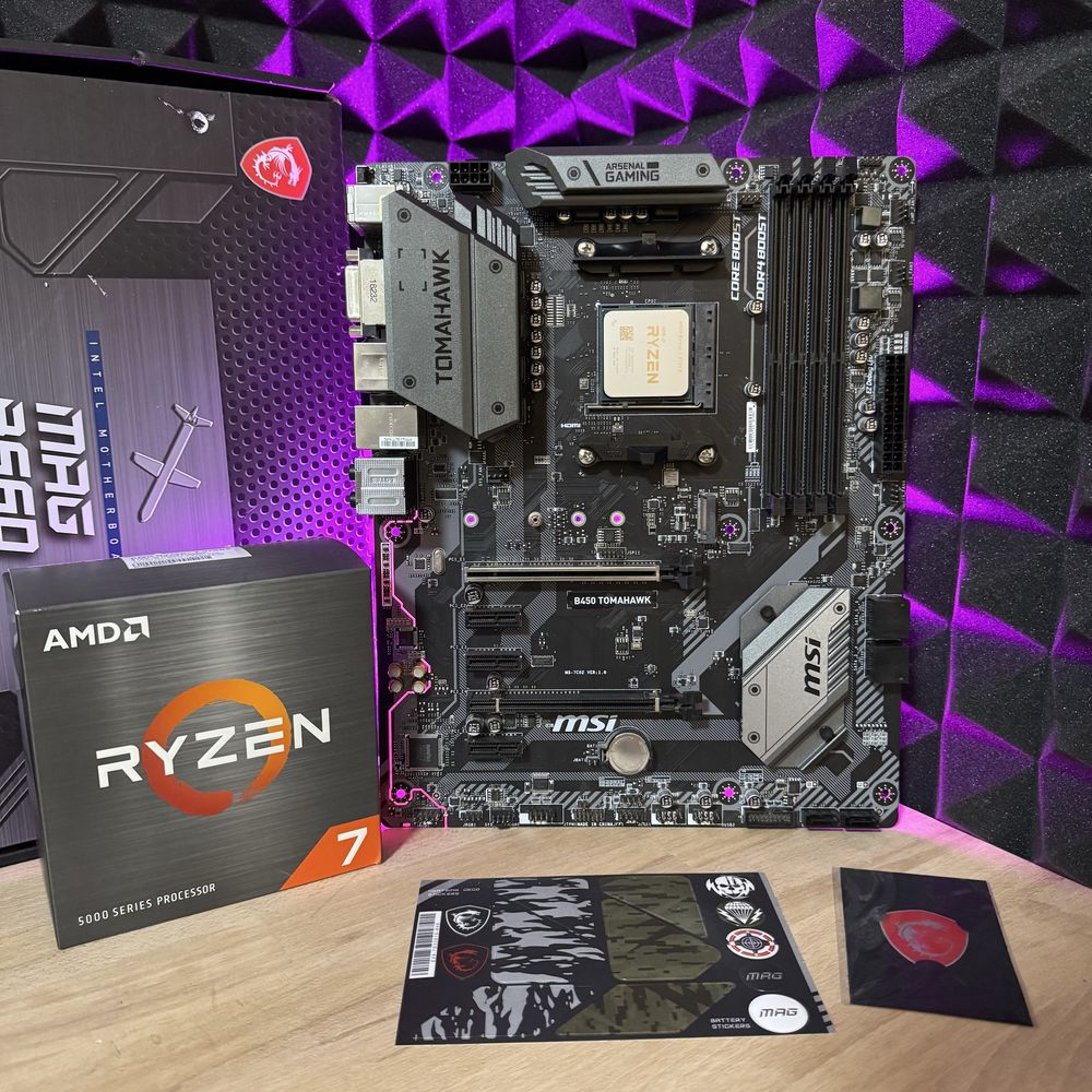 Комплект Ryzen 7 5700X, Msi Tomahawk B450