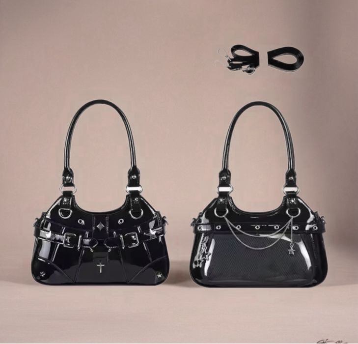 Сумка с цепочкой прозрачный карман 2 сторонняя ita bag Лолита готика