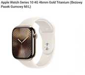 Beżowy Pasek Gumowy M/L do Apple Watch Series 10 4G 46mm Gold Titanium