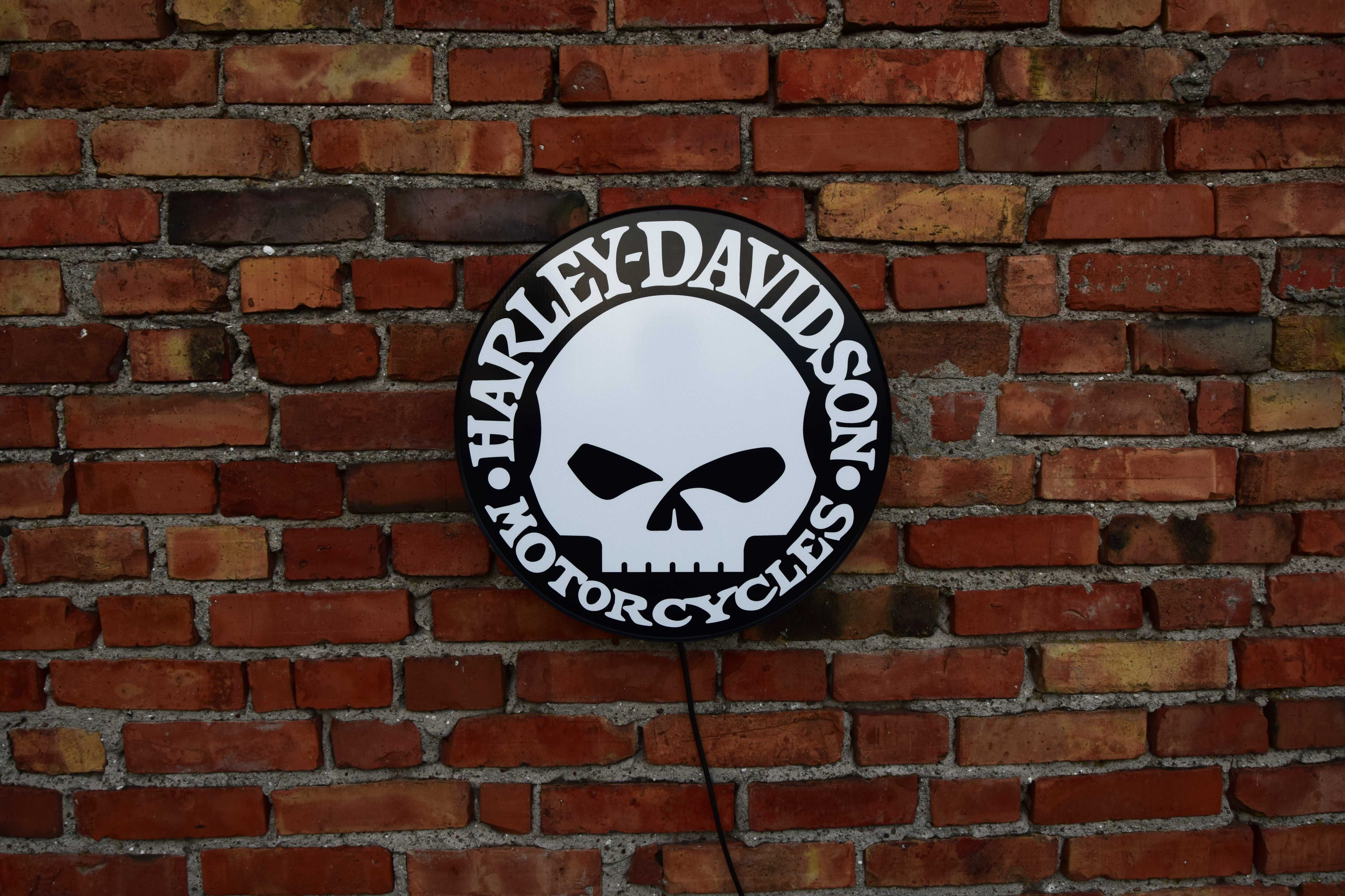 Szyld podświetlany HARLEY-DAVIDSON, Logo 3D, Neon LED, Reklama