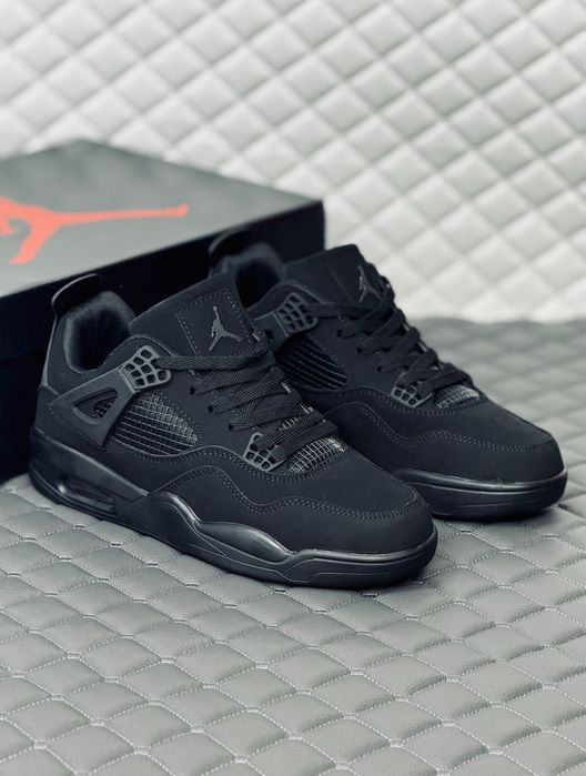 Nike Air Retro Jordan 4 black kat кроссовки женские джордан 4