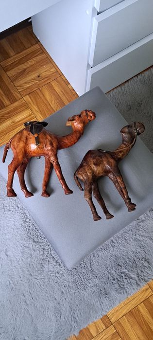 Wielbłąd skórzany figurka ze skóry 2 sztuki figurka skórzana