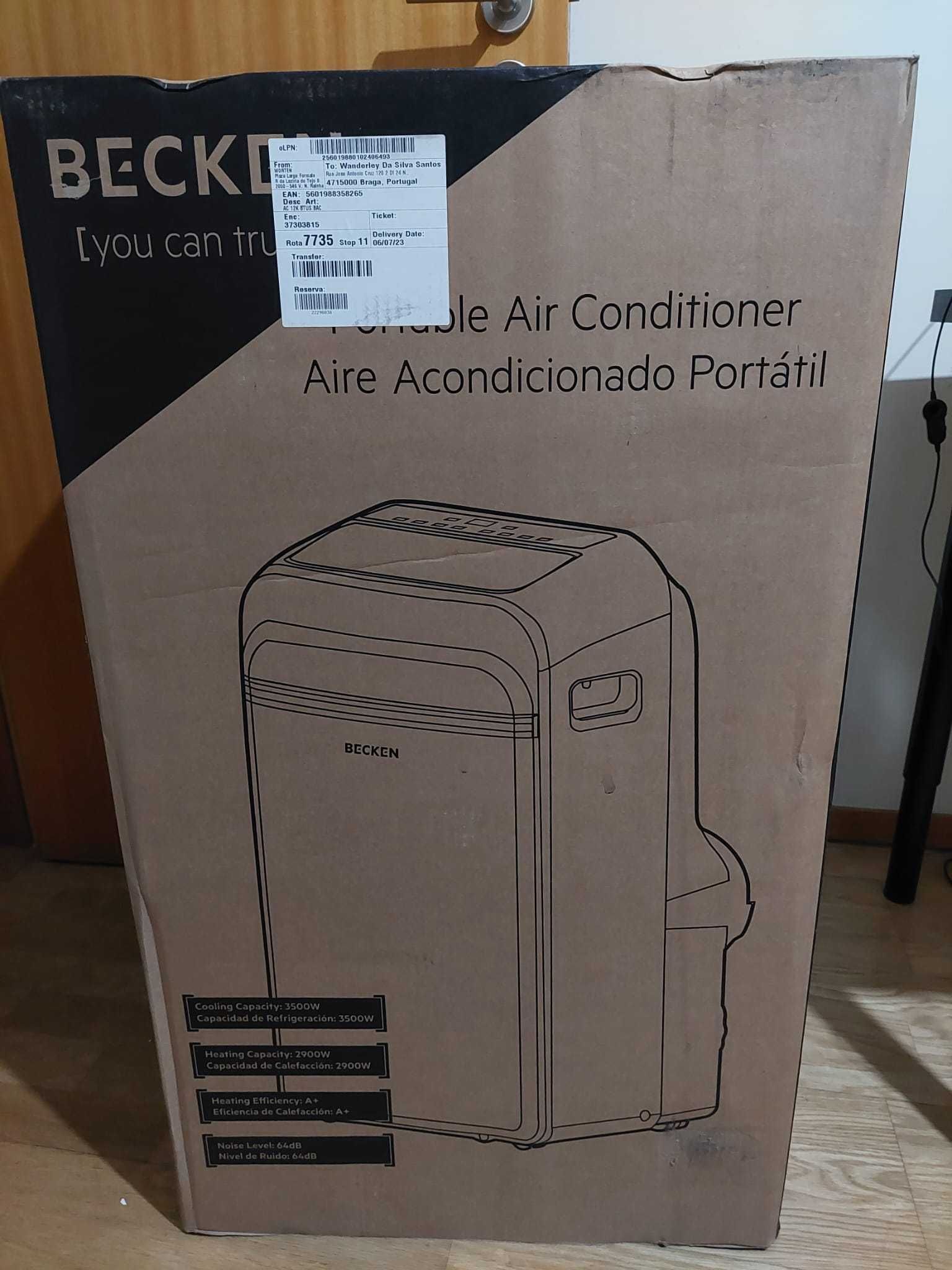 Ar Condicionado Portátil BECKEN BAC4255 (23 m² - 12000 BTU - Branco)