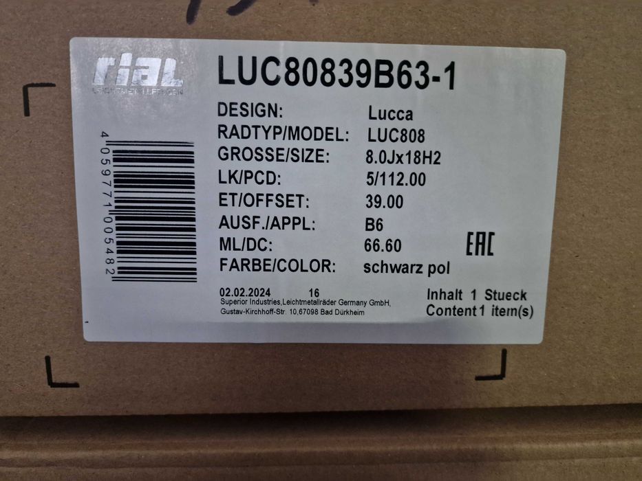 Nowe alufelgi VW 18" 5x112 PASSAT B5 B6 B7 B8 CC SCIROCCO - Czarne