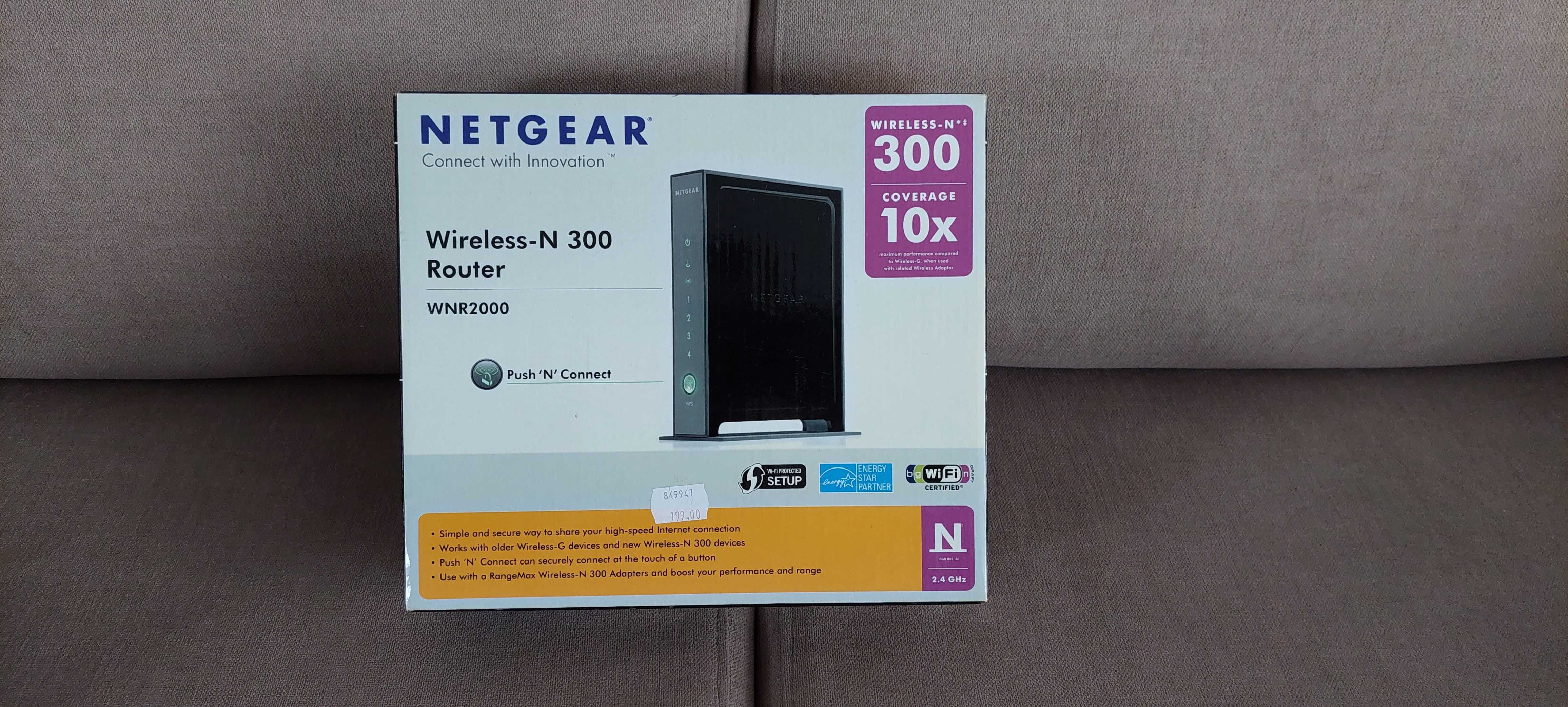 Router NETGEAR WNR2000 Wireless-n 300; 802.11n/g/b (Wi-Fi 4)