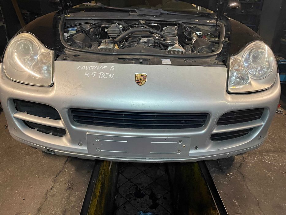 Porsche Cayenne zderzak przód kratki wlot łapacz Halogen spryskiwacz