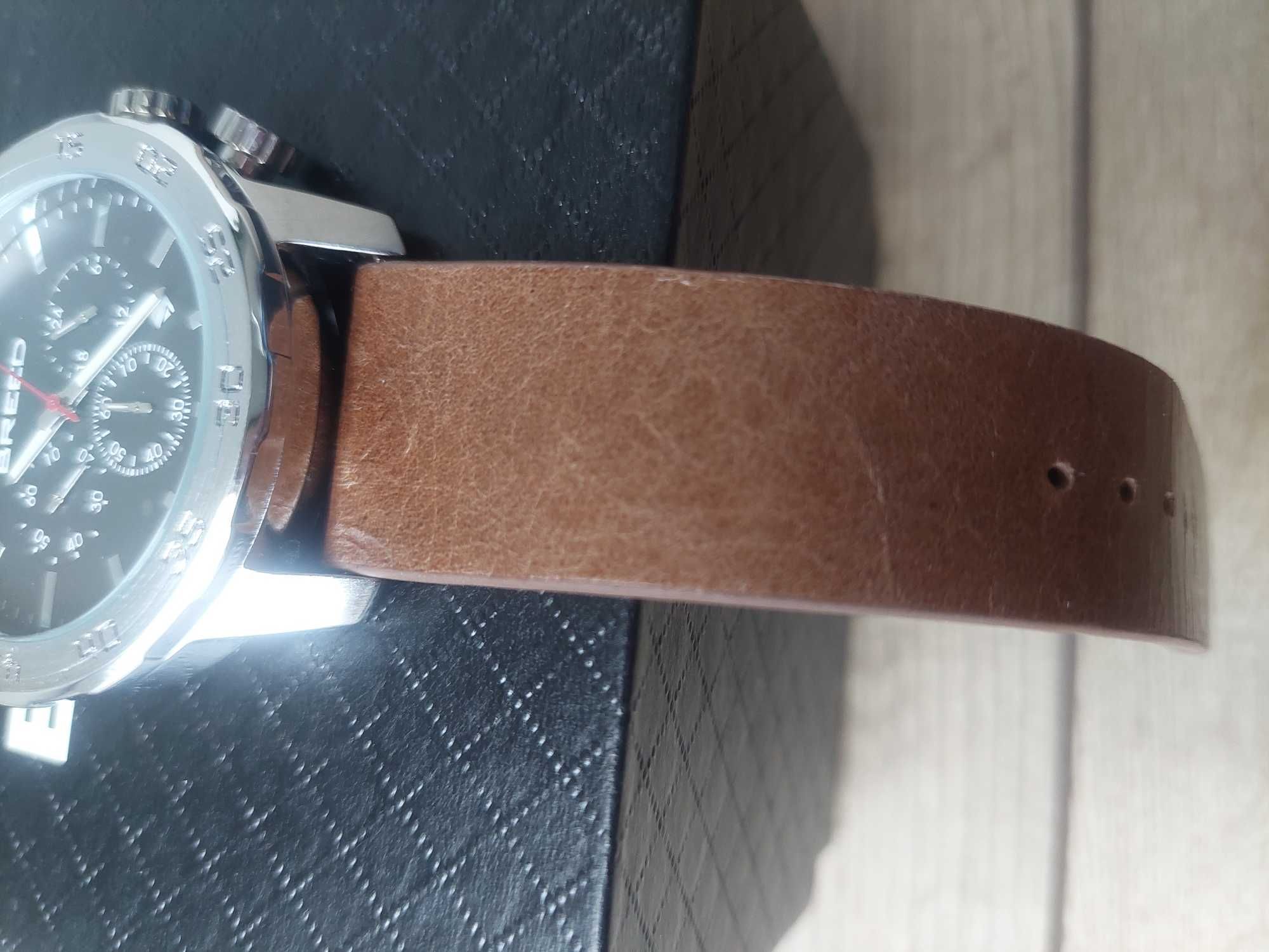 zegarek męski marki Breed, brązowy pasek