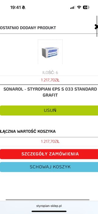 Styropian grafitowy 20 cm sonarol okazja