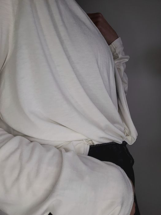 Biały kardigan oversize narzutka boho H&M
