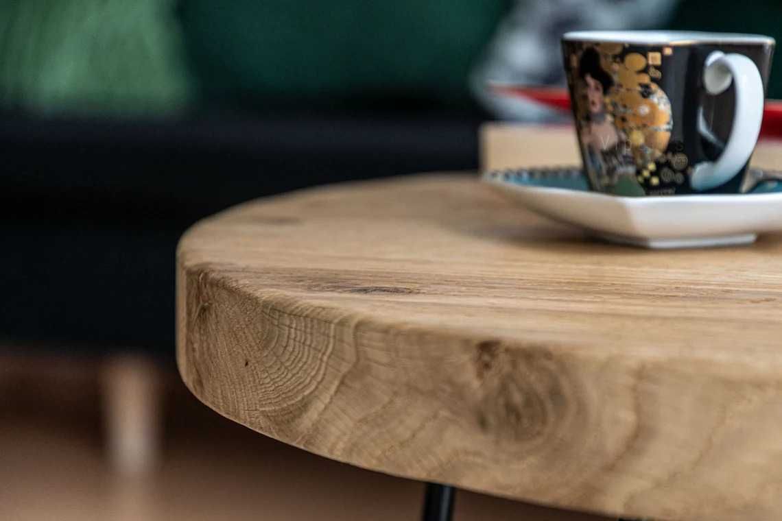 Stolik Kawowy Dębowy nowy 50cm lakierowany wysyłka loft stół salon