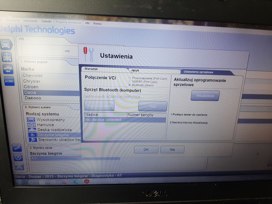 Komputer diagnostyczny Dell ciężarówki i osobowe BLUETOOTH