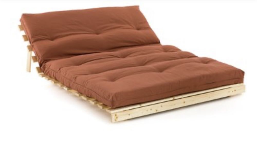 Vendo sofa / cama Futon 90x195 cm Madeira e Cru novo e embalado