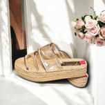 Nowe klapki damskie Stradivarius boho espadryle na platformie