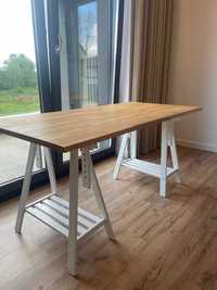 Ikea biurko 2 x kozioł Mittbag z drewnianym blatem