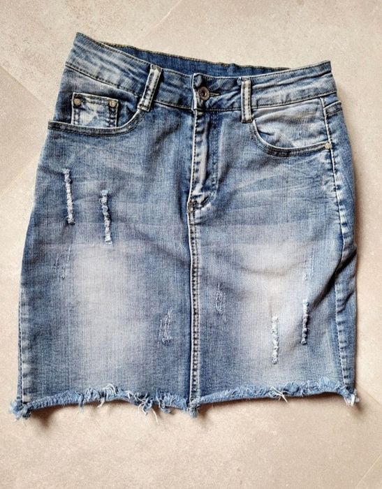 Jeansowa spódnica S dżinsowa spódnica z kieszeniami