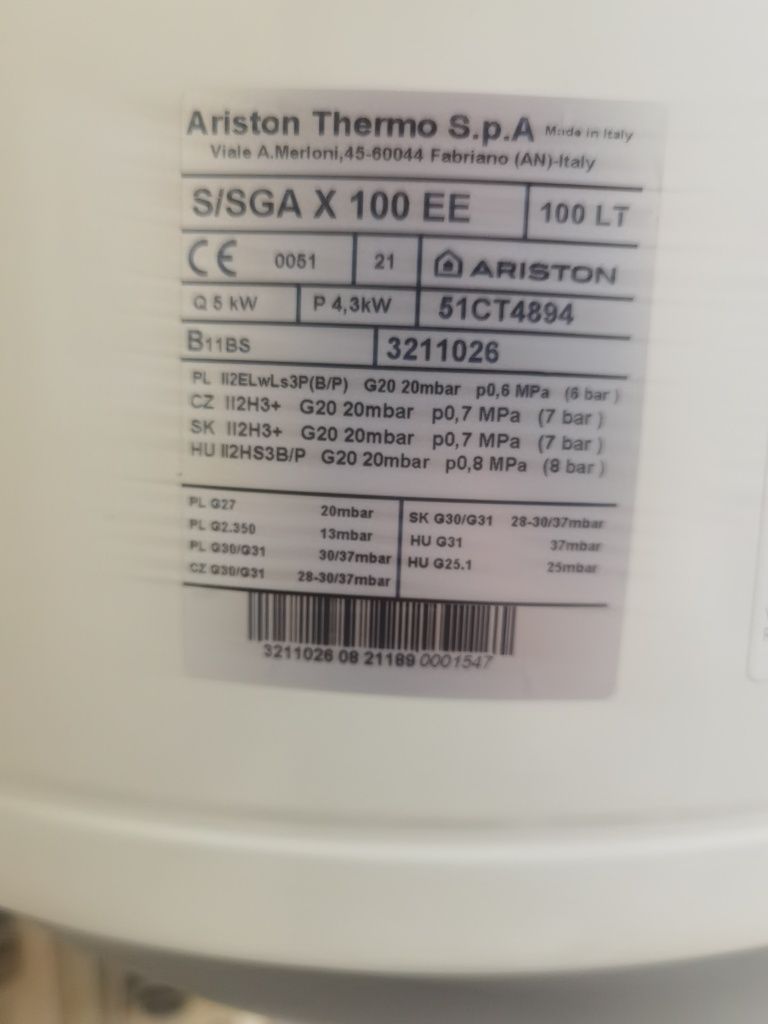 Boiler gazowy  Ariston Thermo S/SGA X 100 EE