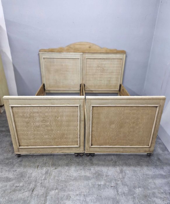 Duże dębowe łóżko secesyjne AntykiMarki.pl